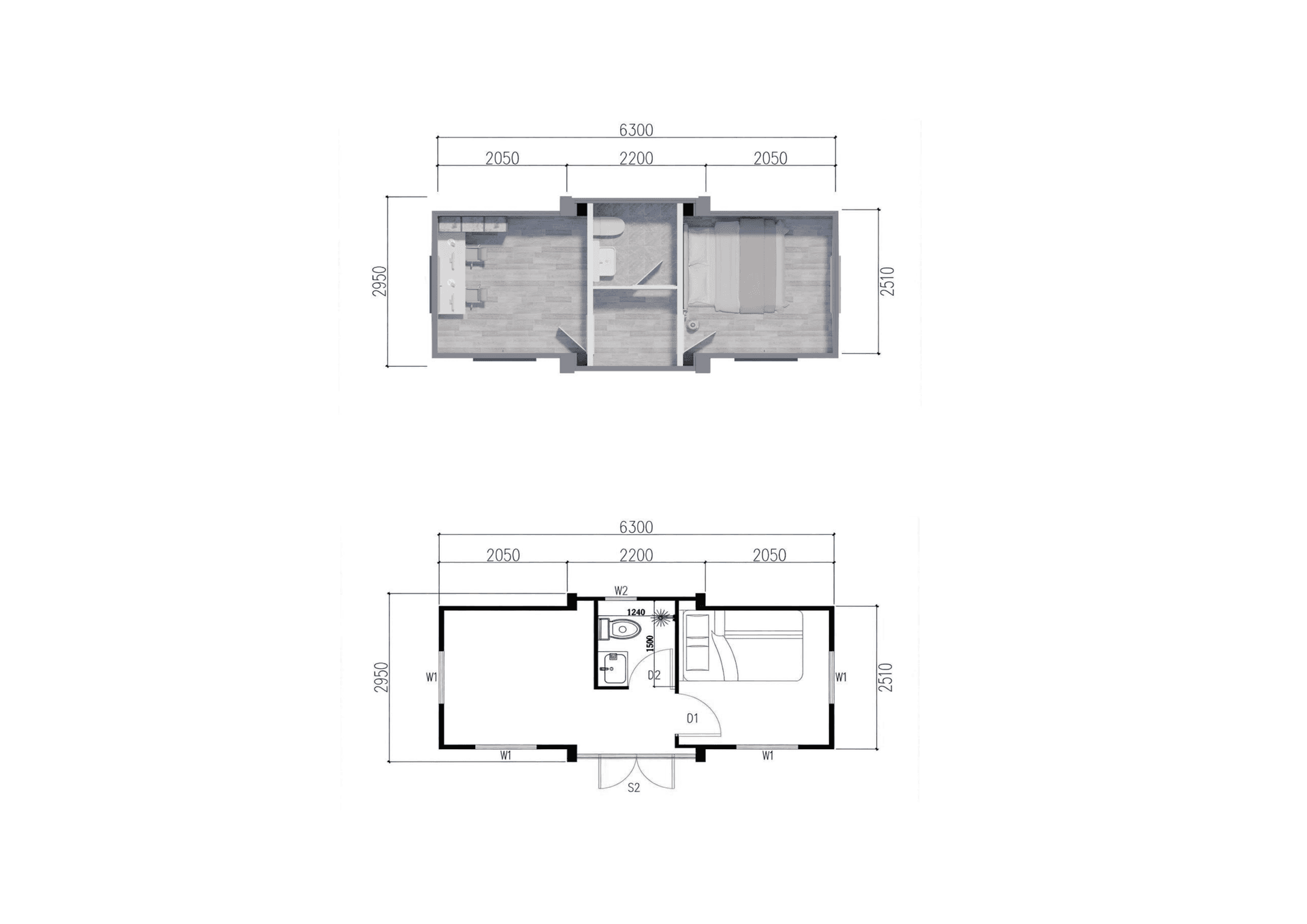 10ft Double-Wing Folding Home floor plan