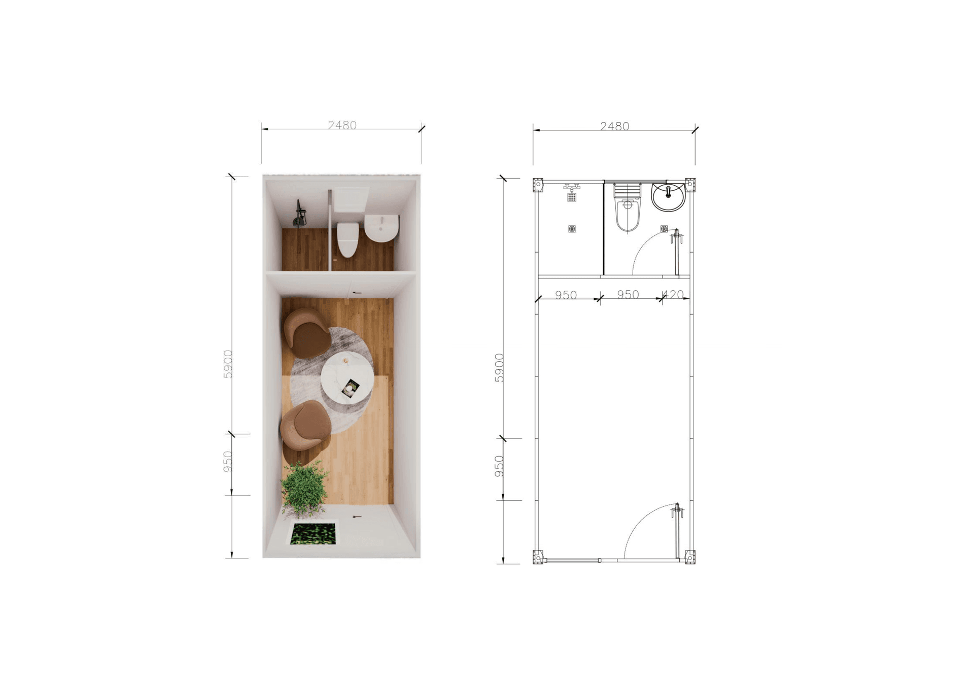 Z-type Container House floor plan